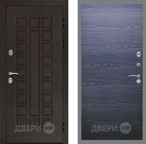 Входная металлическая Дверь Рекс (REX) Сенатор 3К GL Дуб тангенальный черный в Электрогорске