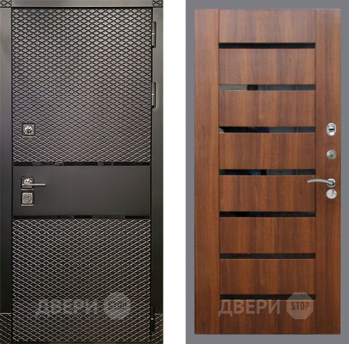 Дверь Рекс (REX) 15 Черный Кварц СБ-14 стекло черное Орех бренди в Электрогорске