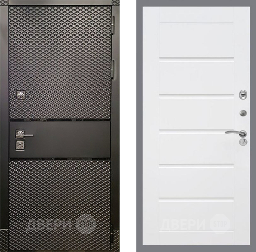 Входная металлическая Дверь Рекс (REX) 15 Черный Кварц Сити Белый ясень в Электрогорске