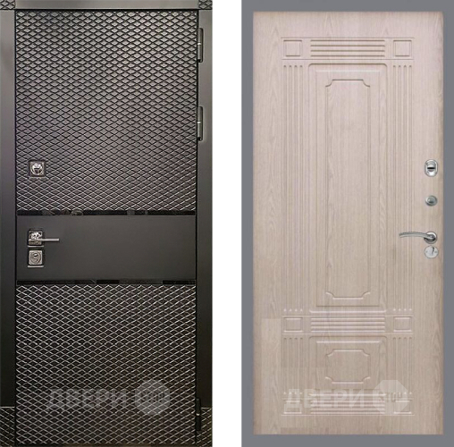 Входная металлическая Дверь Рекс (REX) 15 Черный Кварц FL-2 Беленый дуб в Электрогорске