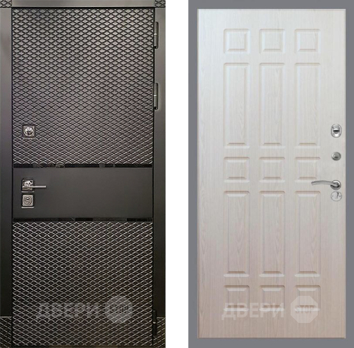 Входная металлическая Дверь Рекс (REX) 15 Черный Кварц FL-33 Беленый дуб в Электрогорске