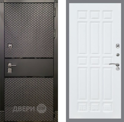 Входная металлическая Дверь Рекс (REX) 15 Черный Кварц FL-33 Силк Сноу в Электрогорске