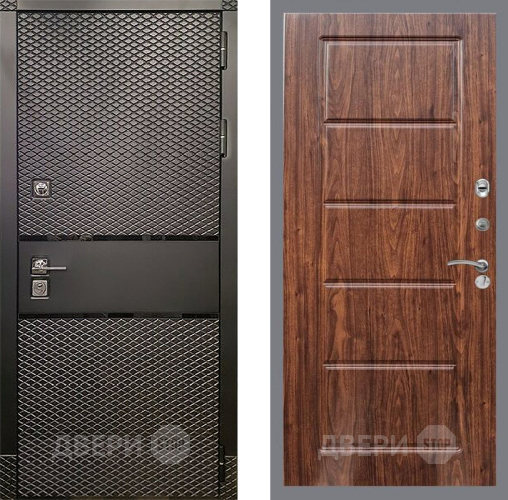 Входная металлическая Дверь Рекс (REX) 15 Черный Кварц FL-39 орех тисненый в Электрогорске
