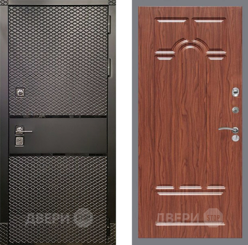 Входная металлическая Дверь Рекс (REX) 15 Черный Кварц FL-58 орех тисненый в Электрогорске