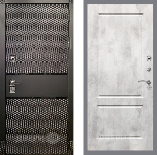 Входная металлическая Дверь Рекс (REX) 15 Черный Кварц FL-117 Бетон светлый в Электрогорске