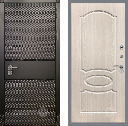 Входная металлическая Дверь Рекс (REX) 15 Черный Кварц FL-128 Беленый дуб в Электрогорске