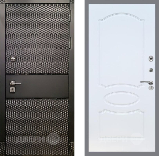 Входная металлическая Дверь Рекс (REX) 15 Черный Кварц FL-128 Белый ясень в Электрогорске