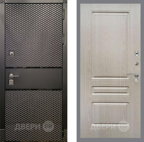 Входная металлическая Дверь Рекс (REX) 15 Черный Кварц FL-243 Беленый дуб в Электрогорске