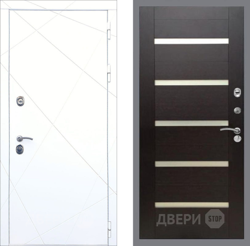 Дверь Рекс (REX) 13 Силк Сноу СБ-14 стекло белое венге поперечный в Электрогорске