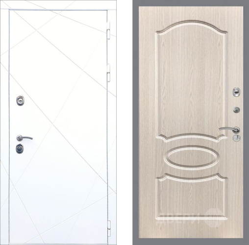 Входная металлическая Дверь Рекс (REX) 13 Силк Сноу FL-128 Беленый дуб в Электрогорске