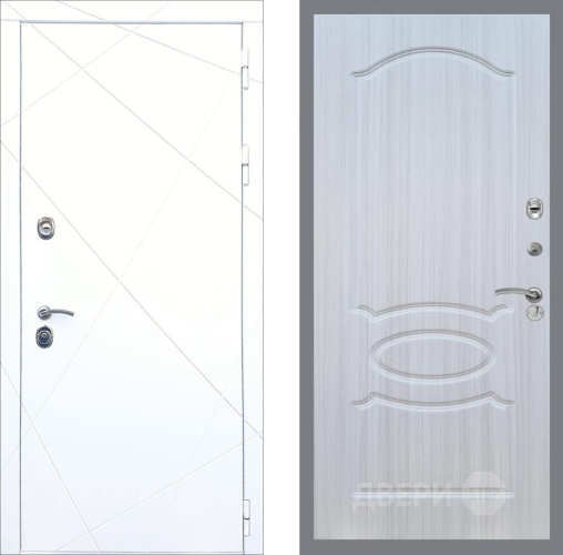 Входная металлическая Дверь Рекс (REX) 13 Силк Сноу FL-128 Сандал белый в Электрогорске