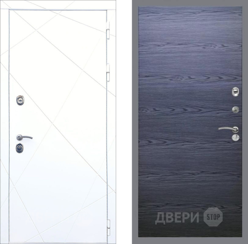 Входная металлическая Дверь Рекс (REX) 13 Силк Сноу GL Дуб тангенальный черный в Электрогорске