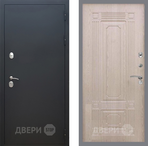 Входная металлическая Дверь Рекс (REX) 5 Черный Муар FL-2 Беленый дуб в Электрогорске