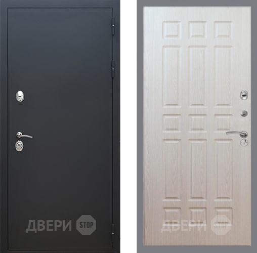 Входная металлическая Дверь Рекс (REX) 5 Черный Муар FL-33 Беленый дуб в Электрогорске