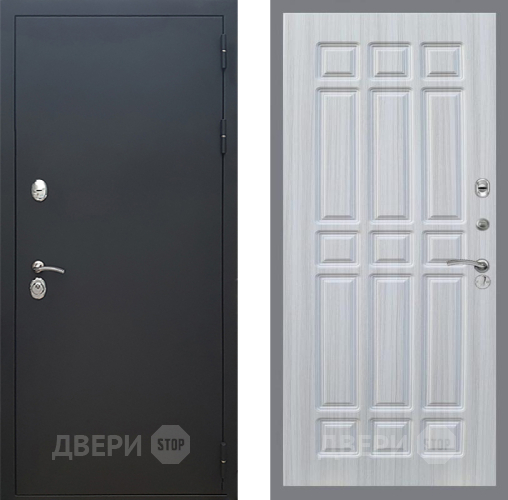 Входная металлическая Дверь Рекс (REX) 5 Черный Муар FL-33 Сандал белый в Электрогорске