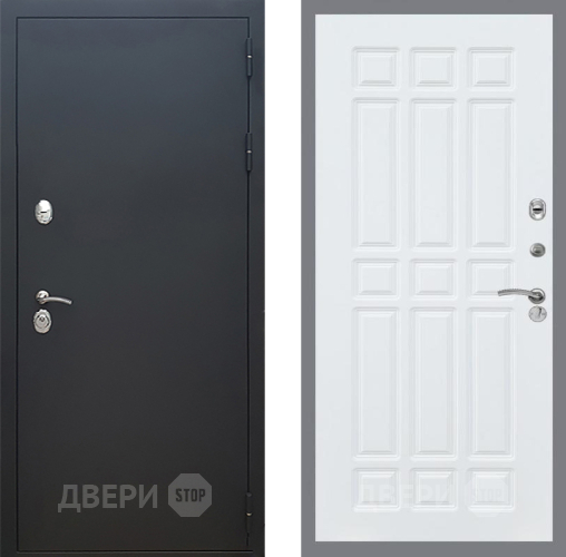 Входная металлическая Дверь Рекс (REX) 5 Черный Муар FL-33 Силк Сноу в Электрогорске