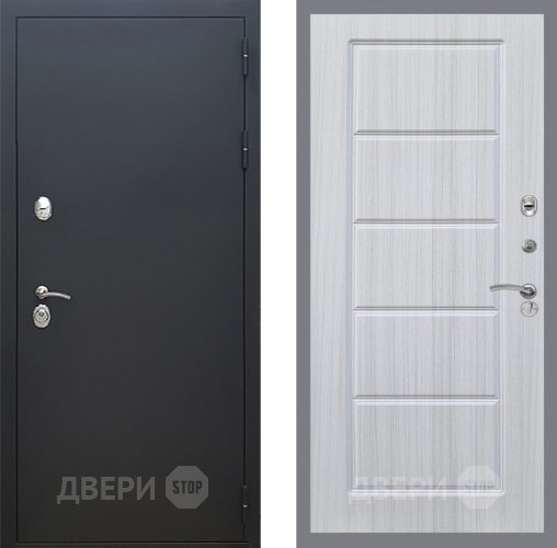 Входная металлическая Дверь Рекс (REX) 5 Черный Муар FL-39 Сандал белый в Электрогорске