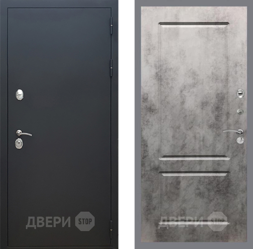 Входная металлическая Дверь Рекс (REX) 5 Черный Муар FL-117 Бетон темный в Электрогорске