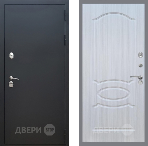Входная металлическая Дверь Рекс (REX) 5 Черный Муар FL-128 Сандал белый в Электрогорске