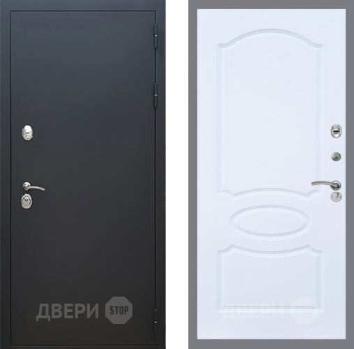 Входная металлическая Дверь Рекс (REX) 5 Черный Муар FL-128 Силк Сноу в Электрогорске