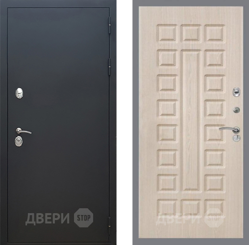 Входная металлическая Дверь Рекс (REX) 5 Черный Муар FL-183 Беленый дуб в Электрогорске