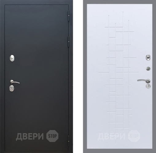 Входная металлическая Дверь Рекс (REX) 5 Черный Муар FL-289 Белый ясень в Электрогорске