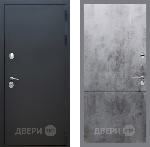 Входная металлическая Дверь Рекс (REX) 5 Черный Муар FL-290 Бетон темный в Электрогорске