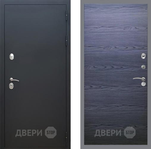 Входная металлическая Дверь Рекс (REX) 5 Черный Муар GL Дуб тангенальный черный в Электрогорске