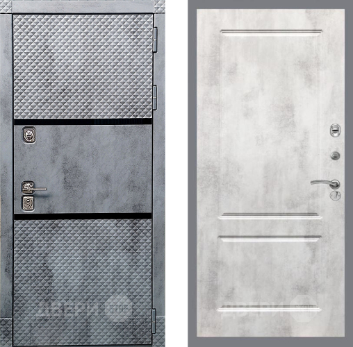 Входная металлическая Дверь Рекс (REX) 15 Бетон Темный FL-117 Бетон светлый в Электрогорске