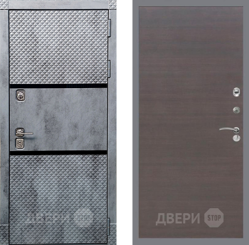 Дверь Рекс (REX) 15 Бетон Темный GL венге поперечный в Электрогорске