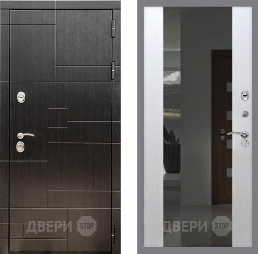 Входная металлическая Дверь Рекс (REX) 20 СБ-16 Зеркало Белый ясень в Электрогорске