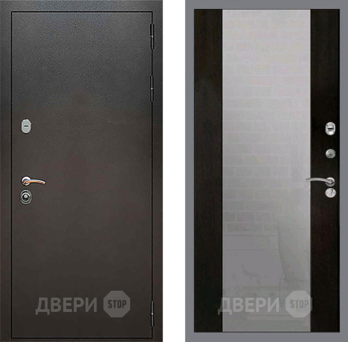 Входная металлическая Дверь Рекс (REX) 5 Серебро Антик СБ-16 Зеркало Венге в Электрогорске