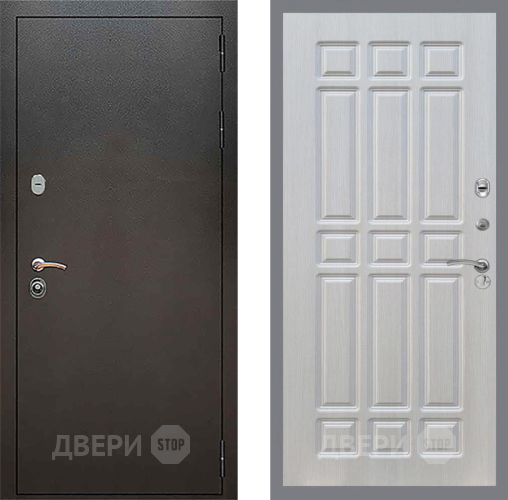 Входная металлическая Дверь Рекс (REX) 5 Серебро Антик FL-33 Лиственница беж в Электрогорске
