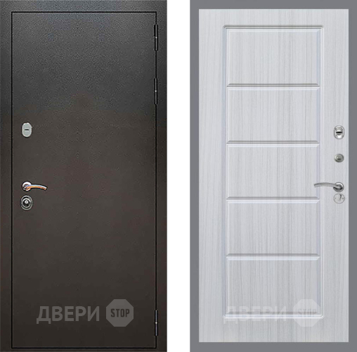 Входная металлическая Дверь Рекс (REX) 5 Серебро Антик FL-39 Сандал белый в Электрогорске