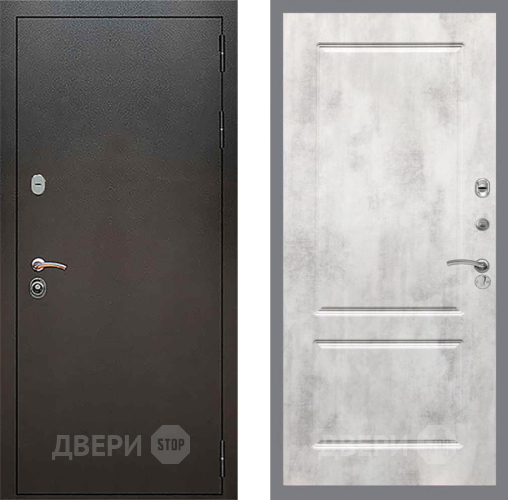 Входная металлическая Дверь Рекс (REX) 5 Серебро Антик FL-117 Бетон светлый в Электрогорске