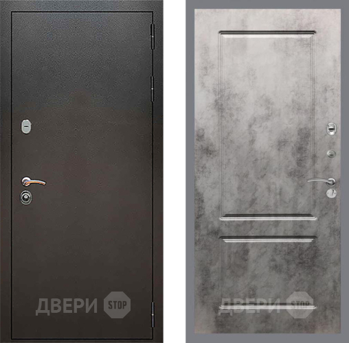 Дверь Рекс (REX) 5 Серебро Антик FL-117 Бетон темный в Электрогорске