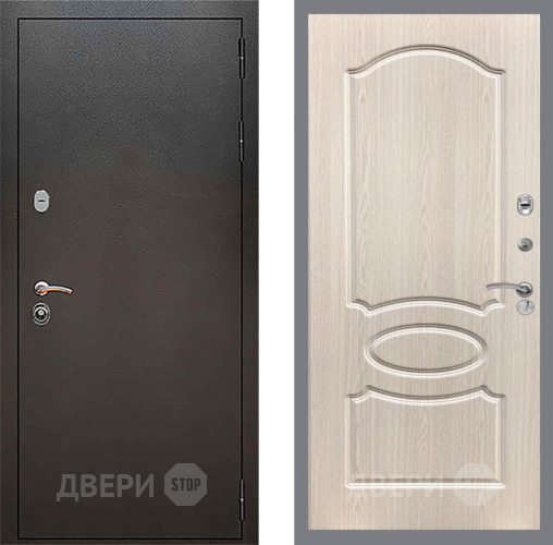 Входная металлическая Дверь Рекс (REX) 5 Серебро Антик FL-128 Беленый дуб в Электрогорске