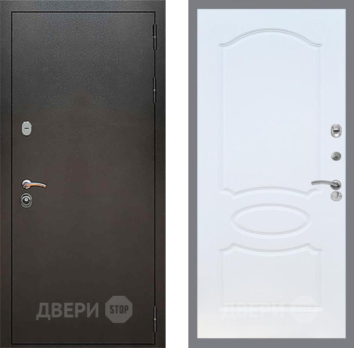 Входная металлическая Дверь Рекс (REX) 5 Серебро Антик FL-128 Белый ясень в Электрогорске