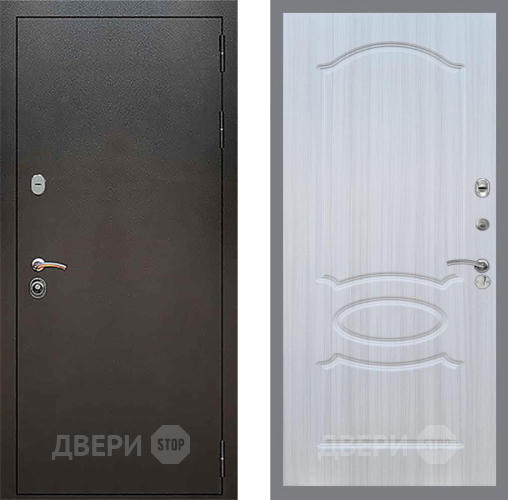 Входная металлическая Дверь Рекс (REX) 5 Серебро Антик FL-128 Сандал белый в Электрогорске