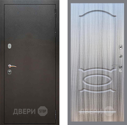 Входная металлическая Дверь Рекс (REX) 5 Серебро Антик FL-128 Сандал грей в Электрогорске