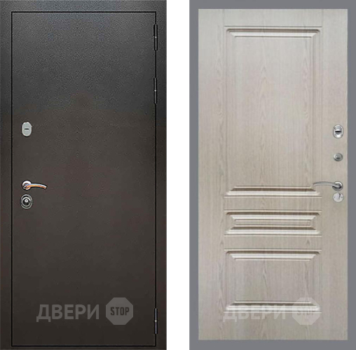 Входная металлическая Дверь Рекс (REX) 5 Серебро Антик FL-243 Беленый дуб в Электрогорске