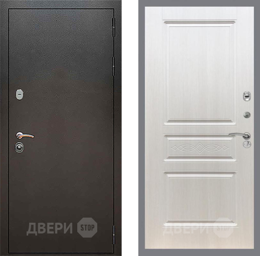 Входная металлическая Дверь Рекс (REX) 5 Серебро Антик FL-243 Лиственница беж в Электрогорске
