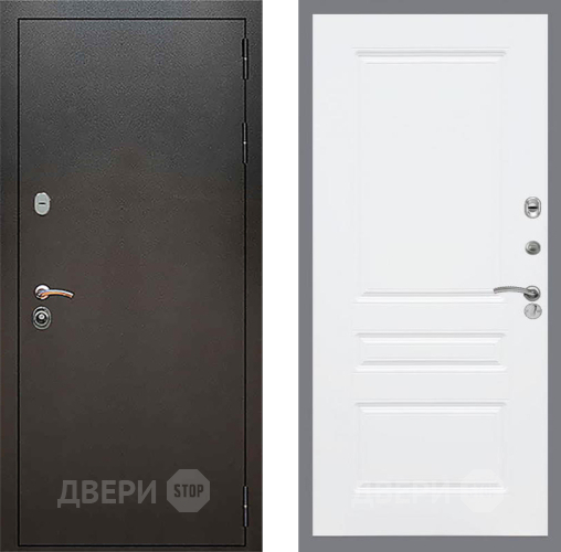 Входная металлическая Дверь Рекс (REX) 5 Серебро Антик FL-243 Силк Сноу в Электрогорске