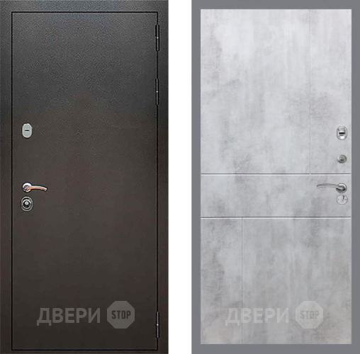 Входная металлическая Дверь Рекс (REX) 5 Серебро Антик FL-290 Бетон светлый в Электрогорске