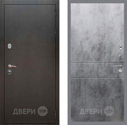 Входная металлическая Дверь Рекс (REX) 5 Серебро Антик FL-290 Бетон темный в Электрогорске