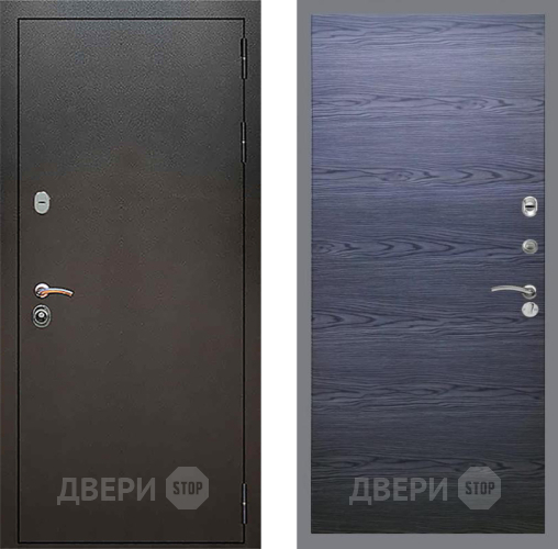 Входная металлическая Дверь Рекс (REX) 5 Серебро Антик GL Дуб тангенальный черный в Электрогорске