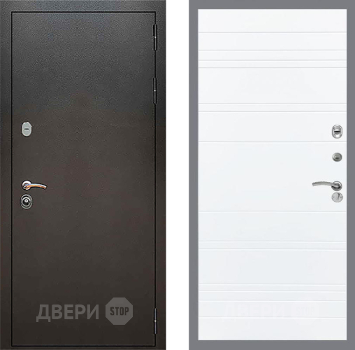 Входная металлическая Дверь Рекс (REX) 5 Серебро Антик Line Силк Сноу в Электрогорске