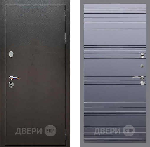 Входная металлическая Дверь Рекс (REX) 5 Серебро Антик Line Силк титан в Электрогорске
