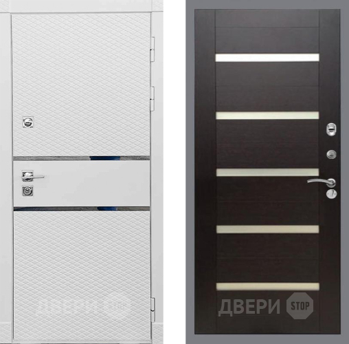 Дверь Рекс (REX) 15 Силк Сноу СБ-14 стекло белое венге поперечный в Электрогорске