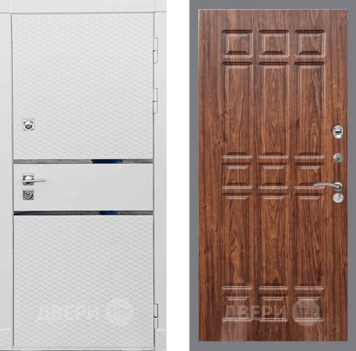 Входная металлическая Дверь Рекс (REX) 15 Силк Сноу FL-33 орех тисненый в Электрогорске